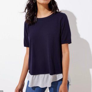 LOFT Plus Mixed Media Crossover Sweater, Size 20